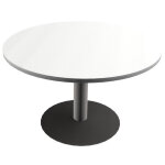 Table ronde actual � 100 cm - plateau blanc - pied tulipe aluminium