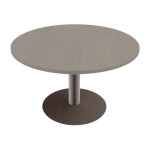 Table ronde actual � 100 cm - plateau ch�ne gris� - pied tulipe aluminium