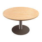 Table ronde actual � 100 cm - plateau ch�ne - pied tulipe aluminium