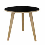 Table ronde halden Ø 80 cm - plateau noir - pieds bois chêne Table ronde halden Ø 80 cm - plateau noir - pieds bois chêne