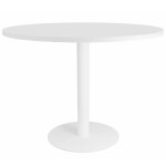 Table ronde de runion eminence -  100 cm - plateau blanc - pied blanc