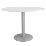 Table ronde de runion eminence -  100 cm - plateau blanc - pied aluminium