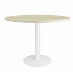 Table ronde de runion eminence -  100 cm - plateau chne canadien - pied blanc