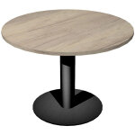 Table ronde de r�union eminence - � 100 cm - plateau ch�ne canadien - pied noir