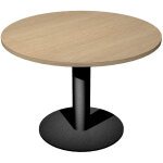 Table ronde de r�union eminence - � 100 cm - plateau ch�ne - pied noir