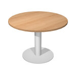 Table ronde de runion eminence -  100 cm - plateau htre - pied aluminium