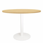 Table ronde de runion eminence -  100 cm - plateau htre - pied blanc