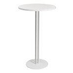 Table ronde roxane hauteur 110 cm plateau blanc 60 cm - pied central mtal blanc