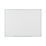 Tableau blanc laqu slim - surface magntique - cadre aluminium - l. 90 x h. 60 cm