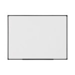 Tableau blanc laqu slim - surface magntique - cadre aluminium noir - l. 90 x h. 60 cm