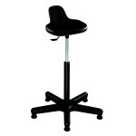 Tabouret assis - debout polyurthane sur patins - hauteur rglable 54  80 cm - noir