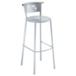 Tabouret de bar bella moon, aluminium, argent, 80cm de hauteur