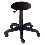 Tabouret bas budget � roulettes tissu noir r�glable de 42 - 55 cm