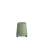 Tabouret basile sur roulettes avec assise tissus - beige
