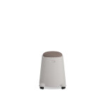 Tabouret basile sur roulettes avec assise tissus - beige