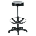 Tabouret haut budget polyuréthane noir à patins réglable de 55 - 80 cm Tabouret haut budget polyuréthane noir à patins réglable de 55 - 80 cm