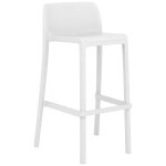 Tabouret haut d extérieur jonah en polypropylène recyclable blanc Tabouret haut d extérieur jonah en polypropylène recyclable blanc
