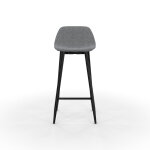 Tabouret must - piètement acier noir - assise tissu 100% polyester gris Tabouret must - piètement acier noir - assise tissu 100% polyester gris