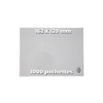 Techmay pochette porte - documents adh�sive transparente - format c6 - 162 x 120 mm - bo�te de 1000