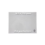 Techmay pochette porte - documents adh�sive transparente - format c6 - 162 x 120 mm - bo�te de 250