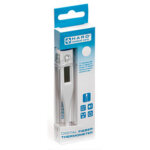 Thermom�tre, pointe fixe, blanc / bleu