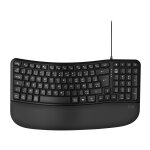 Tnb clavier filaire ergonomique azerty avec pav� num�rique + repose - poignet - noir