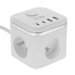 Tnb multiprise secteur cube 7 en 1 avec interrupteur - 3 prises secteur - 2x usb - a et 2x usb - c - ...