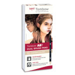 Tombow set 12 abt dual brush pen, feutre pointe fine et pointe pinceau,  base d'eau, couleurs portrait. ...