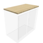 Top de finition pour armoire  rideaux mtal monobloc gnric - l. 120 cm - chne