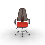 Topstar si�ge bureau open point deluxe tissu rouge maille noir hauteur r�glable - accoudoir roulette