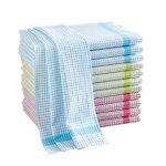 Torchon gaufré en coton - couleurs assortis - lot de 12 Torchon gaufré en coton - couleurs assortis - lot de 12