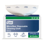 Tork chiffon de nettoyage microfibre usage unique blanc à imprimé bleu utilisation sèche et mouillée ... Tork chiffon de nettoyage microfibre usage unique blanc à imprimé bleu utilisation sèche et mouillée ...