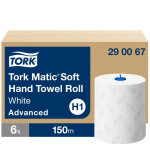 Tork essuie - mains absorbant doux h1 qualit� advanced blanc - 290067 - lot de 6 rouleaux de 150 m