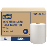 Tork matic essuis - mains 1 pli rouleau long universal 220 m - pour distributeur h1 - 120040 - lot de ...