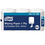 Tork papier d'essuyage à dévidage central blanc m2 absorbant - 151131 - le lot de 6 bobines de 275 m Tork papier d'essuyage à dévidage central blanc m2 absorbant - 151131 - le lot de 6 bobines de 275 m