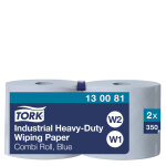 Tork papier d'essuyage industriel ultra - rsistant bleu w1 / 2 protge les mains - 130081 - bobine de ...