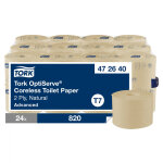 Tork papier toilette double paisseur gaufr marron clair advanced - 472640 - lot de 24 rouleaux de 820 ...