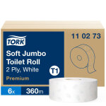 Tork papier toilette double paisseur maxi jumbo doux t1 premium blanc - 110273 - lot de 6 rouleaux de ...