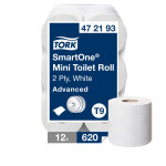 Tork papier toilette double paisseur smartone mini advanced t9 blanc - 472193 - lot de 12 rouleaux de ...