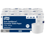 Tork papier toilette optiserve - t7 - rouleau de 820 feuilles - 2 plis - sans mandrin advanced - blanc ...
