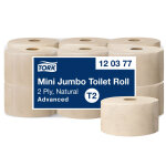Tork papier toilette recycl mini jumbo t2 double paisseur 170 m - 850feuilles gaufres naturel - 120377 ...