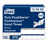 Tork peakserve essuie - mains en continu advanced h5 blanc - 100589 - lot de 12 paquets de 270 feuilles ...