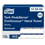 Tork peakserve essuie - mains en continu universal h5 blanc - 100585 - lot de 12 paquets de 410�feuilles ...