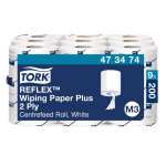 Tork reflex papier d'essuyage multi - usages m3 recyclé blanc - 473474 - lot de 9 bobines de 67 m Tork reflex papier d'essuyage multi - usages m3 recyclé blanc - 473474 - lot de 9 bobines de 67 m