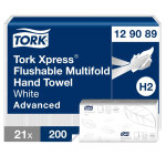 Tork xpress�essuie - mains double �paisseur advanced soft�h2 blanc d�litable pliage en�v - 129089 - lot ...