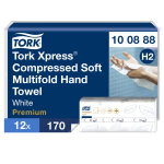 Tork xpress essuie - mains interfolis doux compresss h2 - 2 plis pliage en m - 100888 - lot de 12 paquets ...
