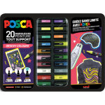 Uni posca posca mallette groovy colours de 20 marqueurs peinture. 3 pointes pc1mc, pc3mc et pc5m. couleurs ...