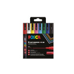Uni posca pc - 3m8 marqueur peinture pointe fine conique 1, 5�mm - pochette de 8 coloris assortis