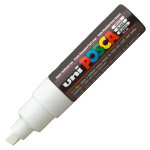 Uni posca pc - 8k marqueur peinture pointe biseautée 8 mm - blanc Uni posca pc - 8k marqueur peinture pointe biseautée 8 mm - blanc