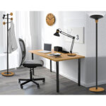 Lampadaire � led baly bamboo, dimmable, noir - bambou